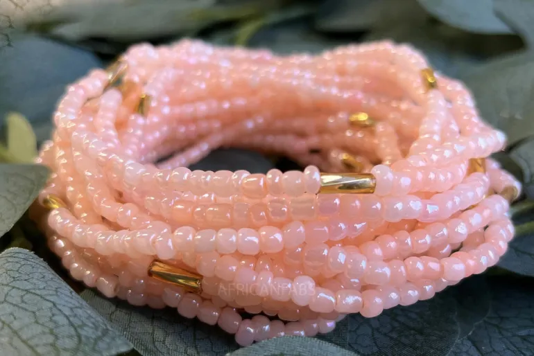 Waist Beads / Afrikaanse Heupketting - IYE - Licht Perziek (elastisch)