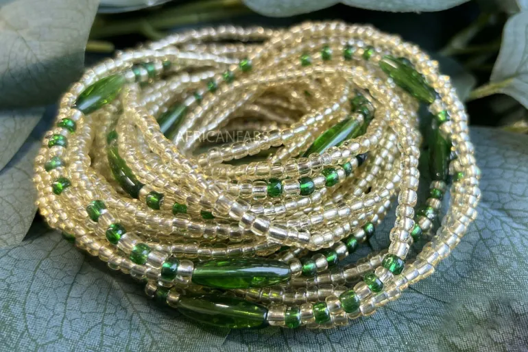 Waist Beads / Afrikaanse Heupketting - ADAMAZA - Groen (elastisch)
