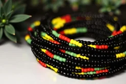Waist Beads / Afrikaanse Heupketting - ITOHAN- Zwart mix (elastisch)