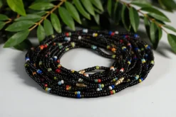 Waist Beads / Afrikaanse Heupketting - IDEN - Zwart (elastisch)