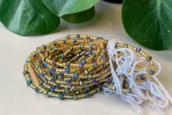Waist Beads / Afrikaanse Heupketting - Goud Crystal Abimbola (Traditioneel niet-elastisch koord)