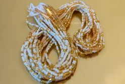 Waist Beads / Afrikaanse Heupketting - Wit Goud Jumoke (Traditioneel niet-elastisch koord)