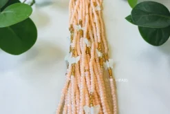 Waist Beads / Afrikaanse Heupketting - Zalm Butterfly Ifeoma (Traditioneel niet-elastisch koord)