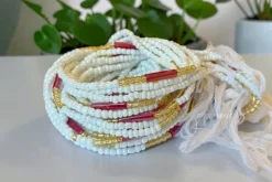 Waist Beads / Afrikaanse Heupketting - Wit Goud Ezinne (Traditioneel niet-elastisch koord)