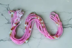 Waist Beads / Afrikaanse Heupketting - Roze Butterfly Damilola (Traditioneel niet-elastisch koord)