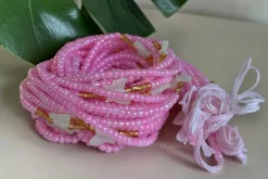 Waist Beads / Afrikaanse Heupketting - Roze Butterfly Damilola (Traditioneel niet-elastisch koord)