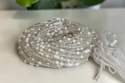 Waist Beads / Afrikaanse Heupketting - Wit Transparent Chidinma (Traditioneel niet-elastisch koord)