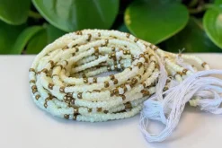 Waist Beads / Afrikaanse Heupketting - Goud Creme Ayomide (Traditioneel niet-elastisch koord)