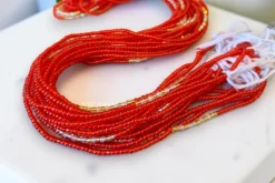 Waist Beads / Afrikaanse Heupketting - Rood Anwuli (Traditioneel niet-elastisch koord)