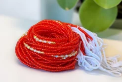 Waist Beads / Afrikaanse Heupketting - Rood Anwuli (Traditioneel niet-elastisch koord)