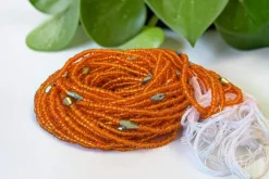 Waist Beads / Afrikaanse Heupketting - Oranje Amarachi (Traditioneel niet-elastisch koord)