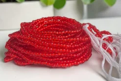 Waist Beads / Afrikaanse Heupketting - Abiémwénse - Rood (Traditioneel niet-elastisch koord)