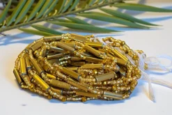 Waist Beads / Afrikaanse Heupketting - Amina - Goud (Traditioneel niet-elastisch koord)