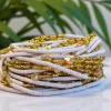 Waist Beads / Afrikaanse Heupketting - Osato - Beige / goud (Traditioneel niet-elastisch koord)