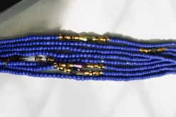 Waist Beads / Afrikaanse Heupketting - Chi - Blauw mix (Traditioneel niet-elastisch koord)