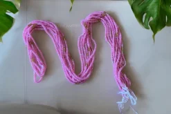 Waist Beads / Afrikaanse Heupketting - Chinara - Goud / roze (Traditioneel niet-elastisch koord)