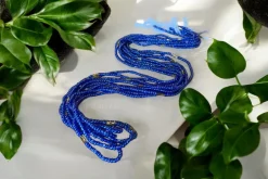 Waist Beads / Afrikaanse Heupketting - Dola - Blauw mix (Traditioneel niet-elastisch koord)