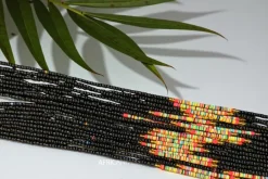 Waist Beads / Afrikaanse Heupketting - Ovie - Zwart mix (Traditioneel niet-elastisch koord)
