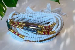 Waist Beads / Afrikaanse Heupketting - Ayo - Wit (Traditioneel niet-elastisch koord)