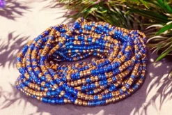 Waist Beads / Afrikaanse Heupketting - Keke - Blauw (Traditioneel niet-elastisch koord)