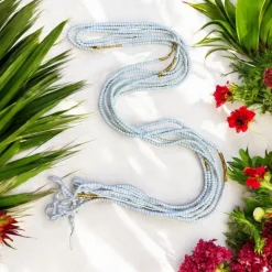 Waist Beads / Afrikaanse Heupketting - Tiosa - Wit / goud (Traditioneel niet-elastisch koord)