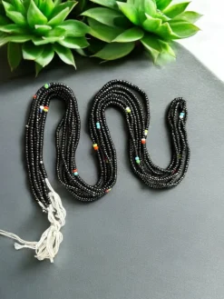 Waist Beads / Afrikaanse Heupketting - Egbón - Zwart (Traditioneel niet-elastisch koord)