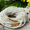 Waist Beads / Afrikaanse Heupketting - Abiéyuwa - Wit / goud (Traditioneel niet-elastisch koord)
