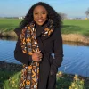 Warme Afrikaanse print sjaal Unisex - Smal model - Bruin Cross Bogolan