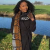 Warme Afrikaanse print sjaal Unisex - Smal model - Oranje tribale patronen