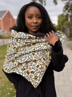 Warme Sjaal met Afrikaanse print Unisex - Gele Branches