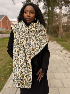 Warme Sjaal met Afrikaanse print Unisex - Gele Branches