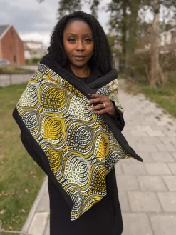 Warme Sjaal met Afrikaanse print Unisex - Gele Golven