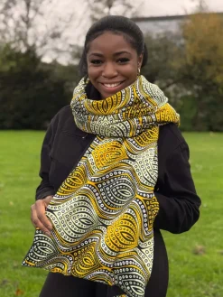 Warme Sjaal met Afrikaanse print Unisex - Gele Golven