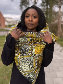 Warme Sjaal met Afrikaanse print Unisex - Gele Golven
