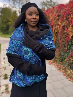 Warme Sjaal met Afrikaanse print Unisex - Blauwe Mandala
