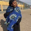 Warme Sjaal met Afrikaanse print Unisex - Blauwe flower