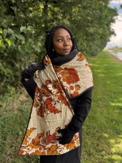 Warme Sjaal met Afrikaanse print Unisex - Oranje garden