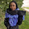 Warme Sjaal met Afrikaanse print Unisex - Blauwe Tie Dye