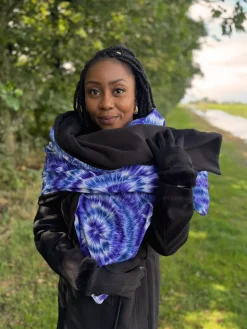 Warme Sjaal met Afrikaanse print Unisex - Blauwe Tie Dye