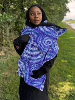 Warme Sjaal met Afrikaanse print Unisex - Blauwe Tie Dye