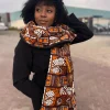 Warme Sjaal met Afrikaanse print Unisex - Bruine patronen Bogolan