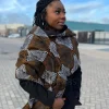 Warme Sjaal met Afrikaanse print Unisex - Mosterd / bruin