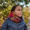 Warme Winter Colsjaal voor Kinderen met Afrikaanse print Unisex - Rood