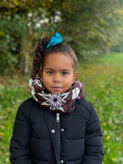 Warme Winter Colsjaal voor Kinderen met Afrikaanse print Unisex - Bruin