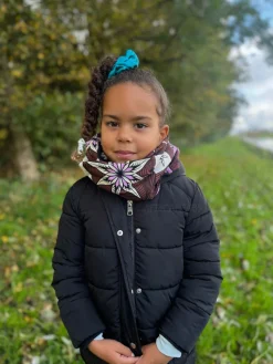 Warme Winter Colsjaal voor Kinderen met Afrikaanse print Unisex - Bruin