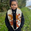 Warme Winter Colsjaal voor Kinderen met Afrikaanse print Unisex - Oranje garden
