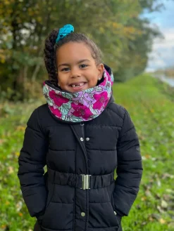 Warme Winter Colsjaal voor Kinderen met Afrikaanse print Unisex - Multicolor Flowers