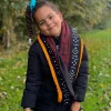 Warme Winter Colsjaal voor Kinderen met Afrikaanse print Unisex - Donkerbruin / Geel Bogolan Symbols