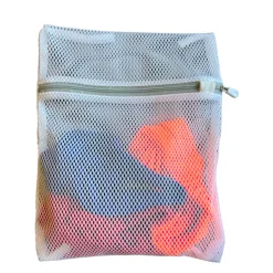 Wasnetje / Waszakje wit met ritssluiting (beschermt satijn in de wasmachine)