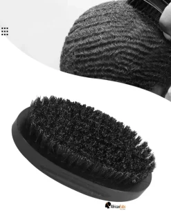 Wave Brush - Soft-Medium 360 Wave brush voor kapsel durag cap - Zwart - Unisex